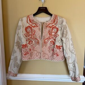 Soft Surroundings Twin Garlands Embroidered and Beaded Jacket